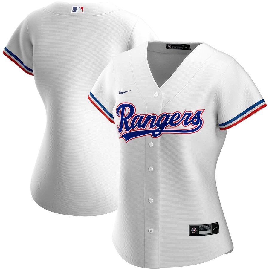 Womens Texas Rangers Nike White Home Replica Team MLB Jerseys->women mlb jersey->Women Jersey